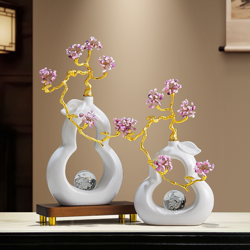 Fortune-Attracting Gourd, Amethyst, Money Tree Ornaments, New Chinese-Style Living Room Tv Cabinet High-End Decoration, Housewarming Gift Fortune-Attracting Gourd, Amethyst, Money Tree Ornaments, New Chinese-Style Living Room Tv Cabinet High-End Decoration, Housewarming Gift