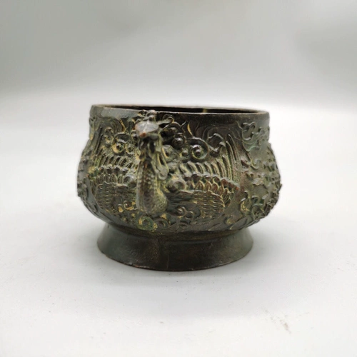 Антиквариат бронзовый Da Ming Xuande Создайте бронзовую печь печи старые свитки с медной медью, чтобы забрать утечки!