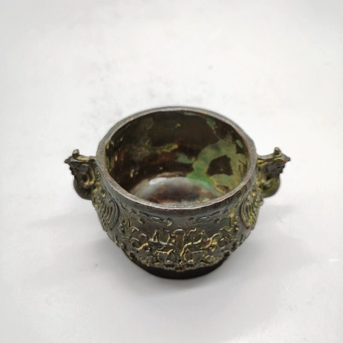 Антиквариат бронзовый Da Ming Xuande Создайте бронзовую печь печи старые свитки с медной медью, чтобы забрать утечки!