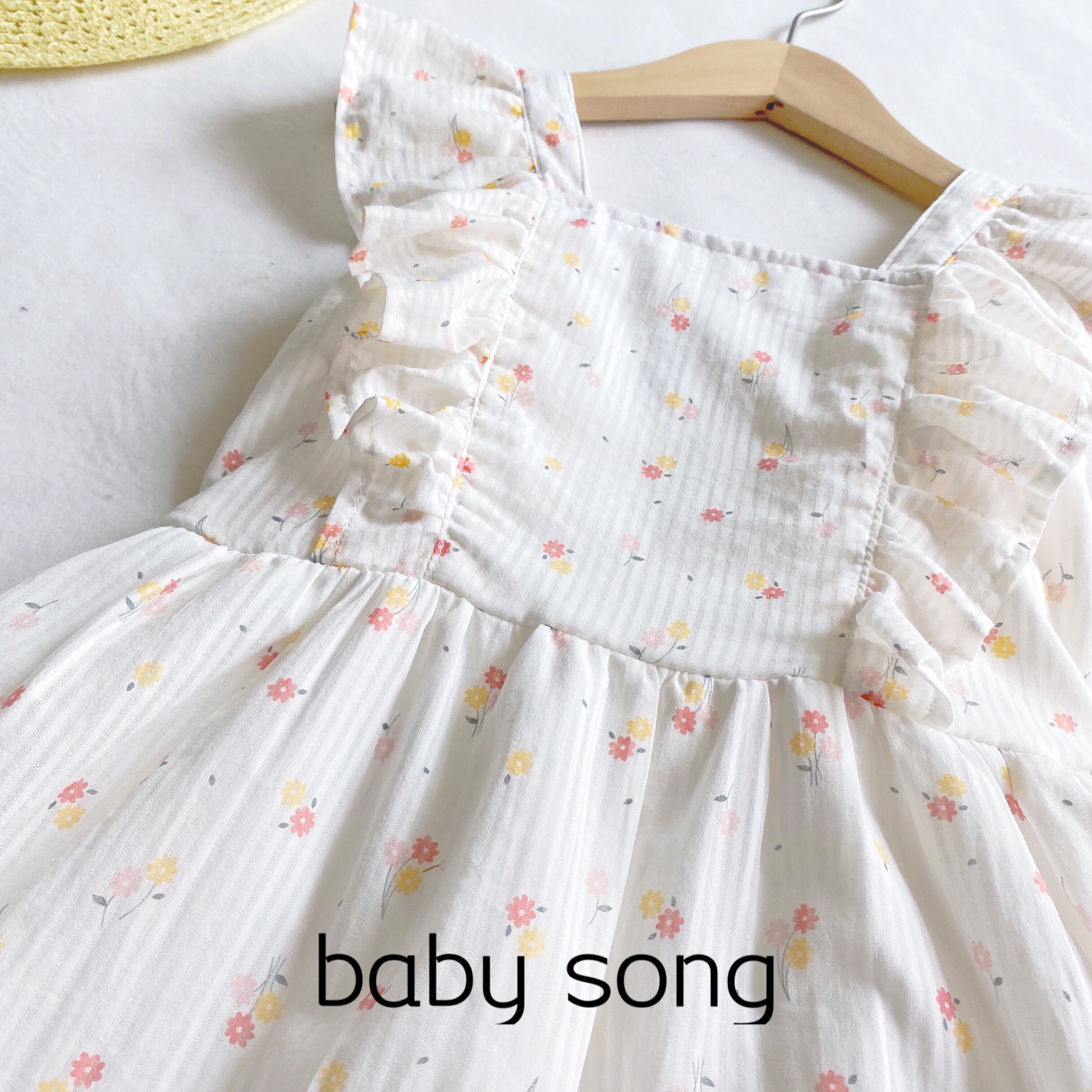 Aussie 3-7 years old female treasure children fresh floral princess summer fungus lace pure cotton thin soft sleeveless dress