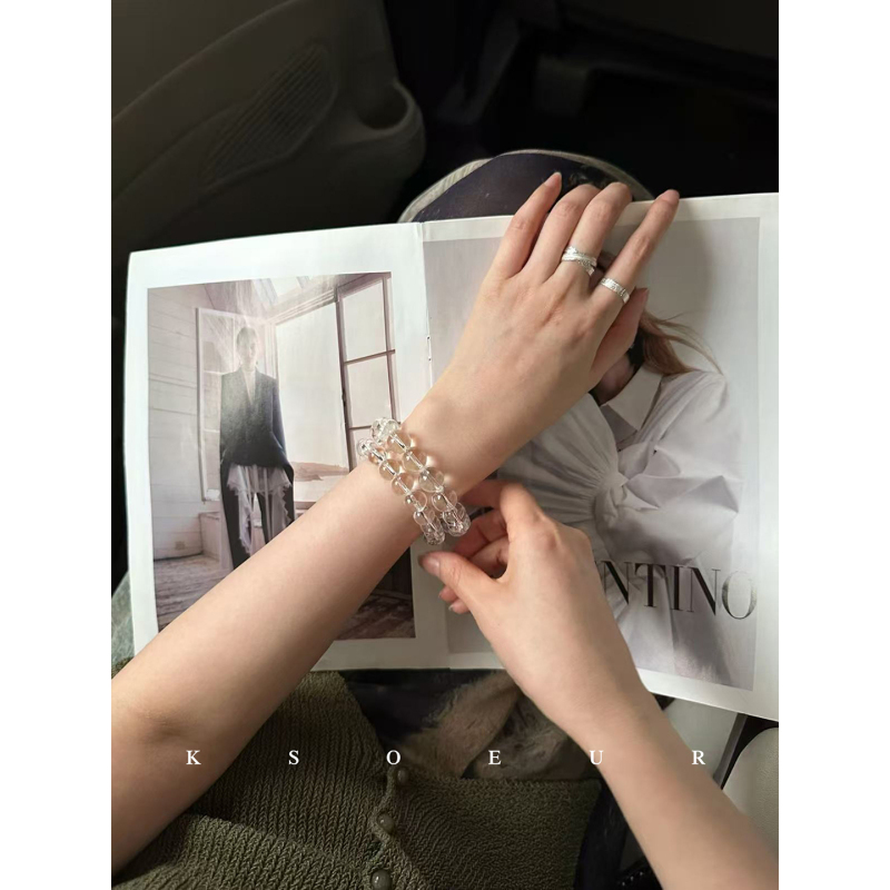 Sister K Ksoeur【Breathing White Crystal Bubble】White Crystal Bracelet with Diversity Certificate Gift Box
