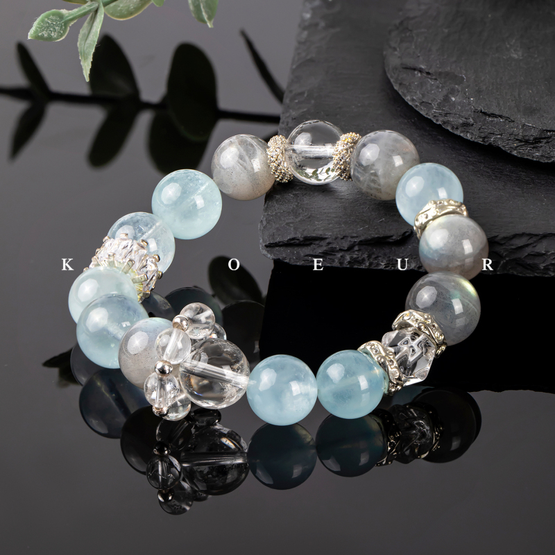 Sister K Ksoeur【Emotional Cooling Patch】Aquamarine Gray Moonlight and Other Bracelets, Variety, Certificate Gift Box Sister K Ksoeur【Emotional Cooling Patch】Aquamarine Gray Moonlight and Other Bracelets, Variety, Certificate Gift Box