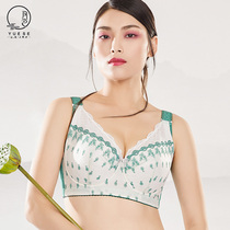Moon color large size soft rim bra full cup anti-sagging milk thin section gathered fat mm underwear large chest is small