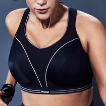 Moon color large size sports underwear female fat mm gathered thin section full cup anti-sagging fitness high-strength running bra