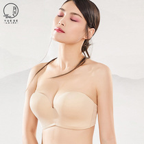 Moon color large size strapless underwear womens chest fat mm upper bracket wedding dress big chest small thin non-slip invisible bra