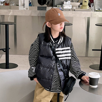 Childrens down vest boys and girls can wear thin anti-Season baby autumn and winter vest parent-child