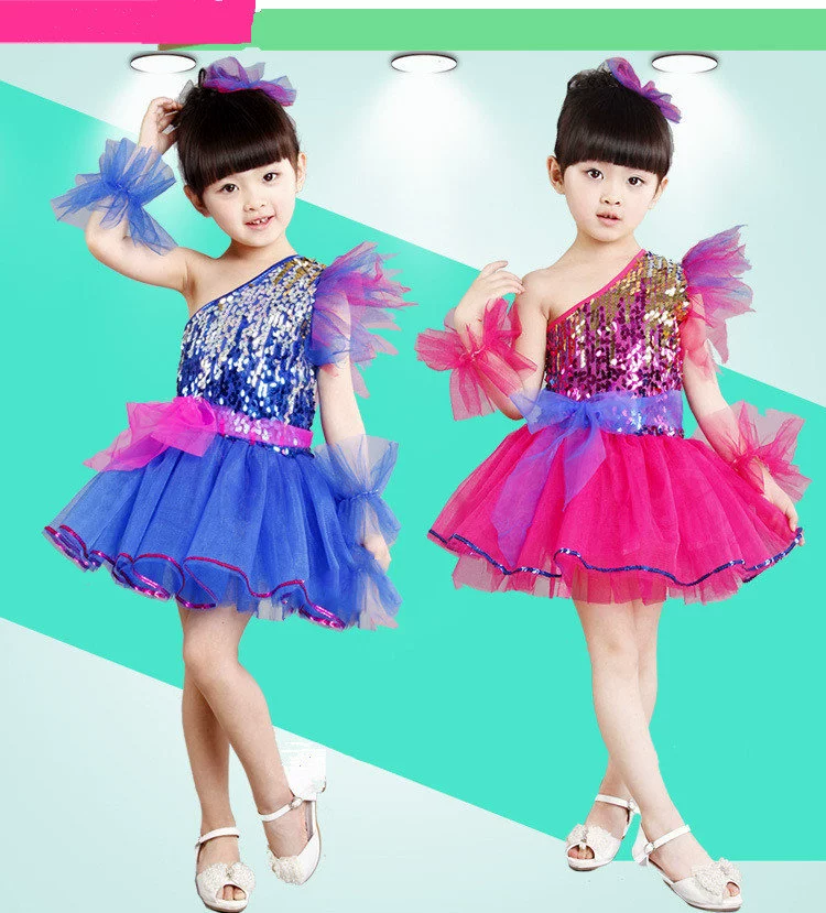 Trang phục biểu diễn váy công chúa váy tutu váy sequins học sinh tiểu học và trung học cơ sở Ngày thiếu nhi biểu diễn phù hợp với quần áo trẻ em trên sân khấu sàn diễn - Trang phục