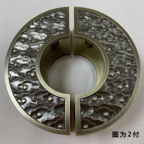 Antique Chinese Xiangyun semi-circular door handle Glass door handle Black round bronze wood cabinet door sliding door handle