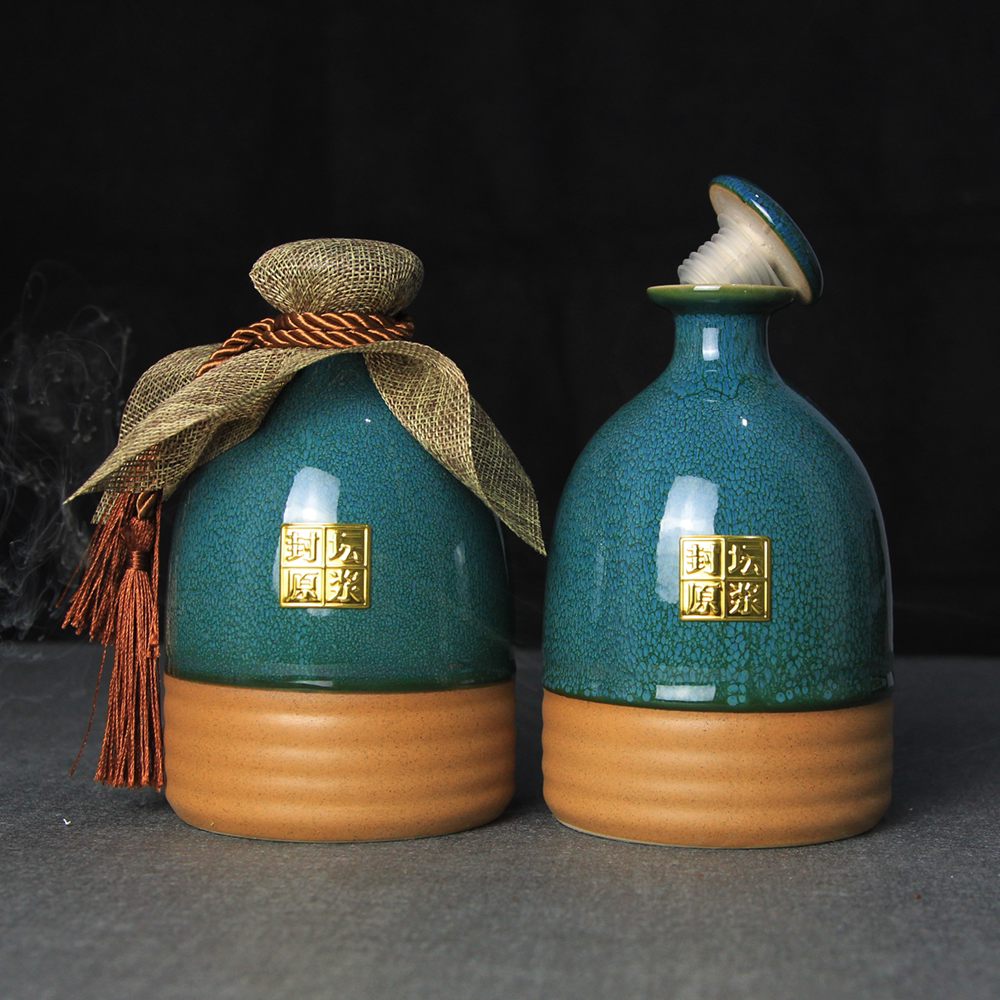 Liquor bottle empty wine bottle high-end wine jug household wine jar sealed ceramic bulk wine bottle a catty wine can
