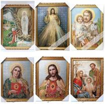 Gold weaving Holy Family St. Joseph Notre Dame icons photo frames 32*42cm
