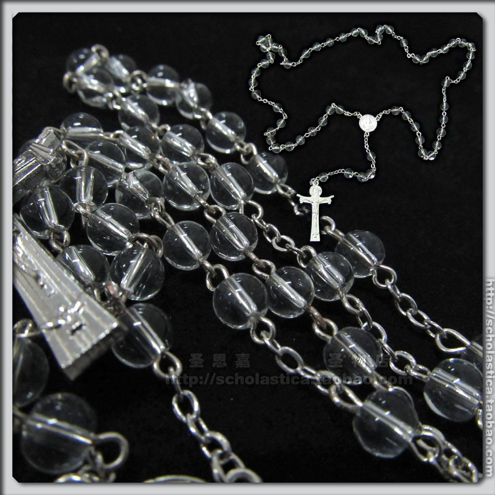 Rosary rosary - glass rosary 6mm transparent (send rosary bag)
