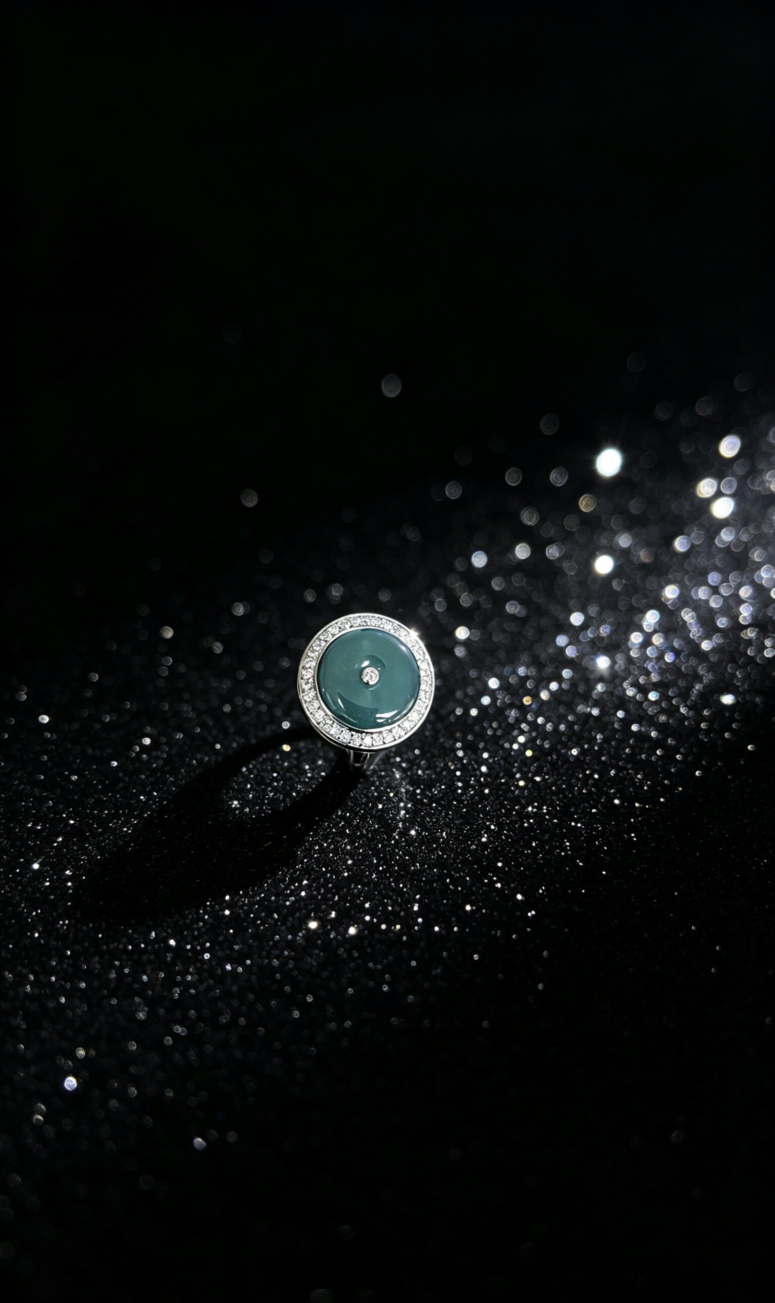 Natural grade A jadeite cabochon ring