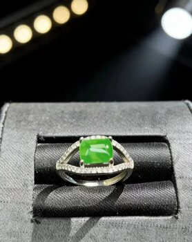 Natural grade a jade green ring