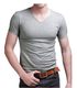 Summer pure cotton sweetheart neckline men's tight-fitting elastic cotton bodybuilding V-neck short-sleeved men's Fitness sweat sweat base