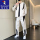 Woodpecker casual sports suit men's spring and autumn new trendy brand with handsome charge jacket two-piece set
