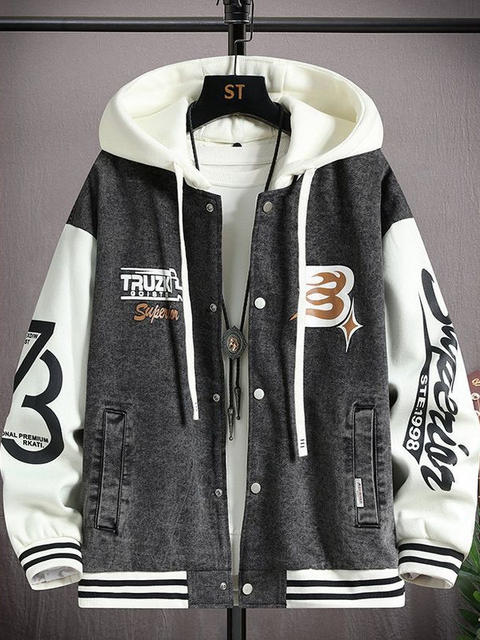 Woodpecker Denim Jacket Men's 2025 Autumn and Winter New Youth Trend Versatile Splicing Top Jacket Men