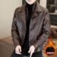 Woodpecker autumn and winter velvet warm leather jacket men's jacket casual fashion trendy brand PU leather jacket men's clothing
