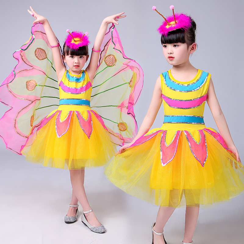 Children's Day Flying Children's Butterfly Performance Dress Butterfly Costume Girls Butterfly Wings New Children's Costumes