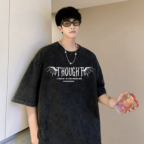 Летняя ретро футболка для отдыха, короткий рукав, в американском стиле, большой размер