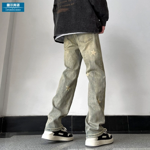 Демисезонные джинсы, штаны для отдыха, в американском стиле, свободный прямой крой