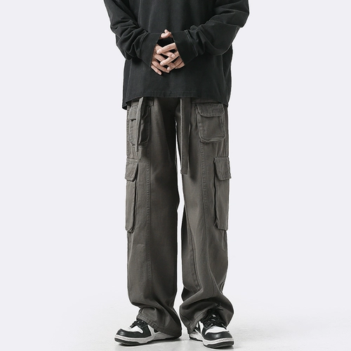 Японские весенние ретро дизайнерские штаны, свободный прямой крой, тренд сезона