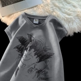 Летний жилет, трендовые мультяшные комиксы, спортивная футболка без рукавов, в американском стиле, свободный крой