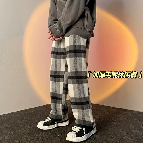 Шерстяные демисезонные ретро штаны, увеличенная толщина