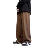 Кофейные осенние штаны для отдыха, в американском стиле, оверсайз, свободный крой