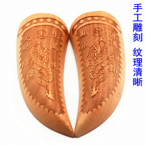 Holy Grail Buddhist Taoist Supplies Buddha Natural Peach Wood Buddhist Pure Bronze Sacred Divination Cup Feng Shui big