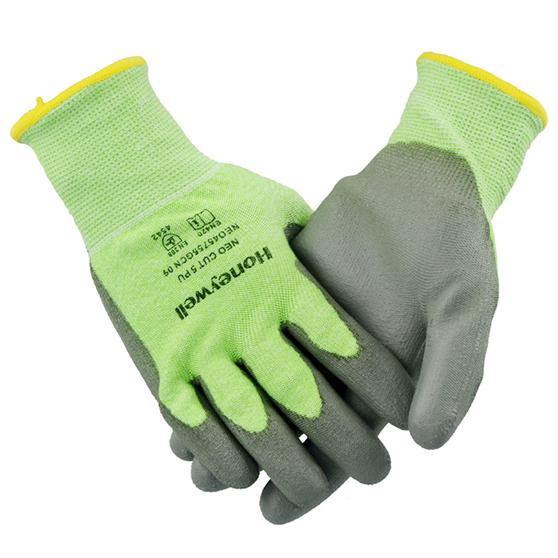 Honeywell45755PU coating 5 level anti-cut gloves anti-scratch abrasion resistant glass factory car machining punching