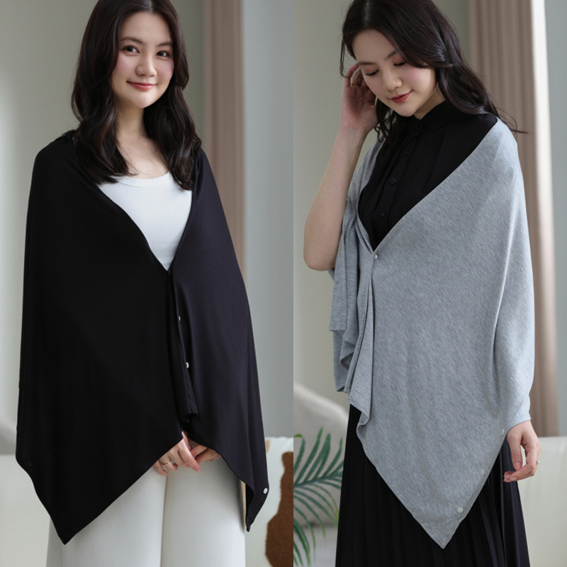 Spring and Summer Thin Cape-Style Outerwear, Loose-Fitting, Solid Color, Multi-Functional Scarf, Stylish Top That Can Be Worn as a Coat Spring and Summer Thin Cape-Style Outerwear, Loose-Fitting, Solid Color, Multi-Functional Scarf, Stylish Top That Can Be Worn as a Coat