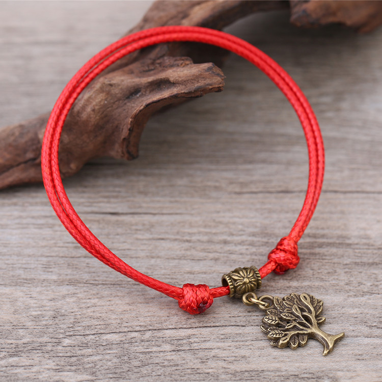 Handmade Hàn Quốc phiên bản của retro đen rope nam vòng chân đơn giản ladies red rope chuông vòng đeo tay mùa hè Hàn Quốc phiên bản của vòng chân đồ trang sức