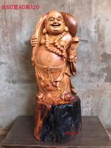 Root carving Rosewood Maitreya Buddha statue ornaments Laos Burmese pear wood carving Guanyin Dharma figure root carving Buddha statue