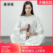 Kang Ya spring and summer Chinese style traditional yoga suit oblique lapel Tencel tencistill tea woman