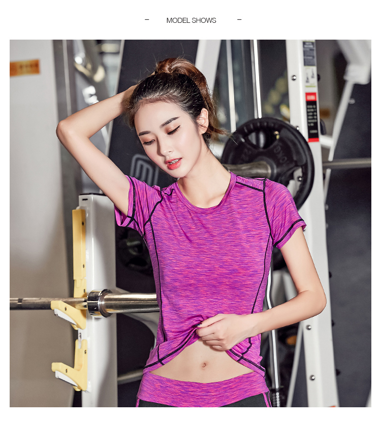 Crack vẫn hè mới tập thể dục tay ngắn ngắn chạy bộ thể dục yoga thể thao nữ dây power band