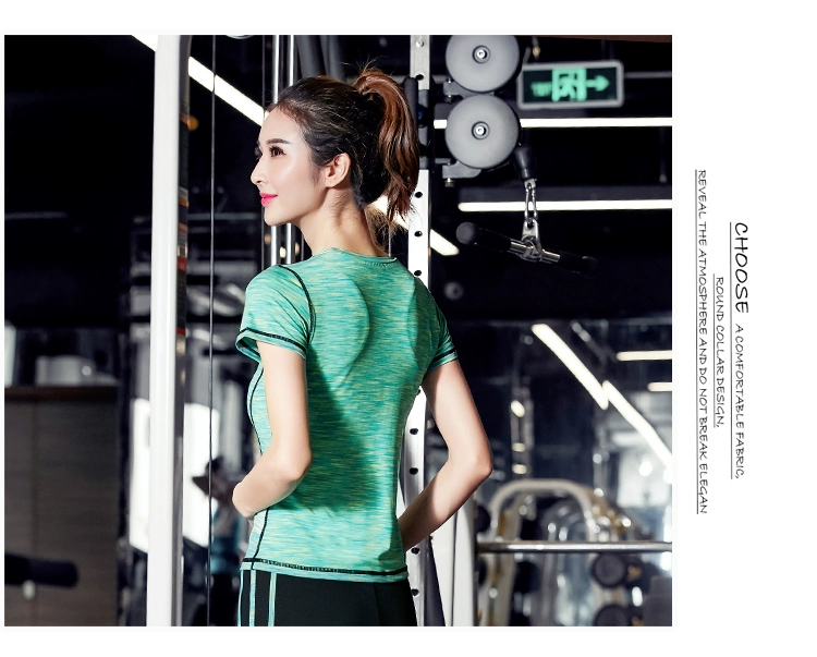 Crack vẫn hè mới tập thể dục tay ngắn ngắn chạy bộ thể dục yoga thể thao nữ