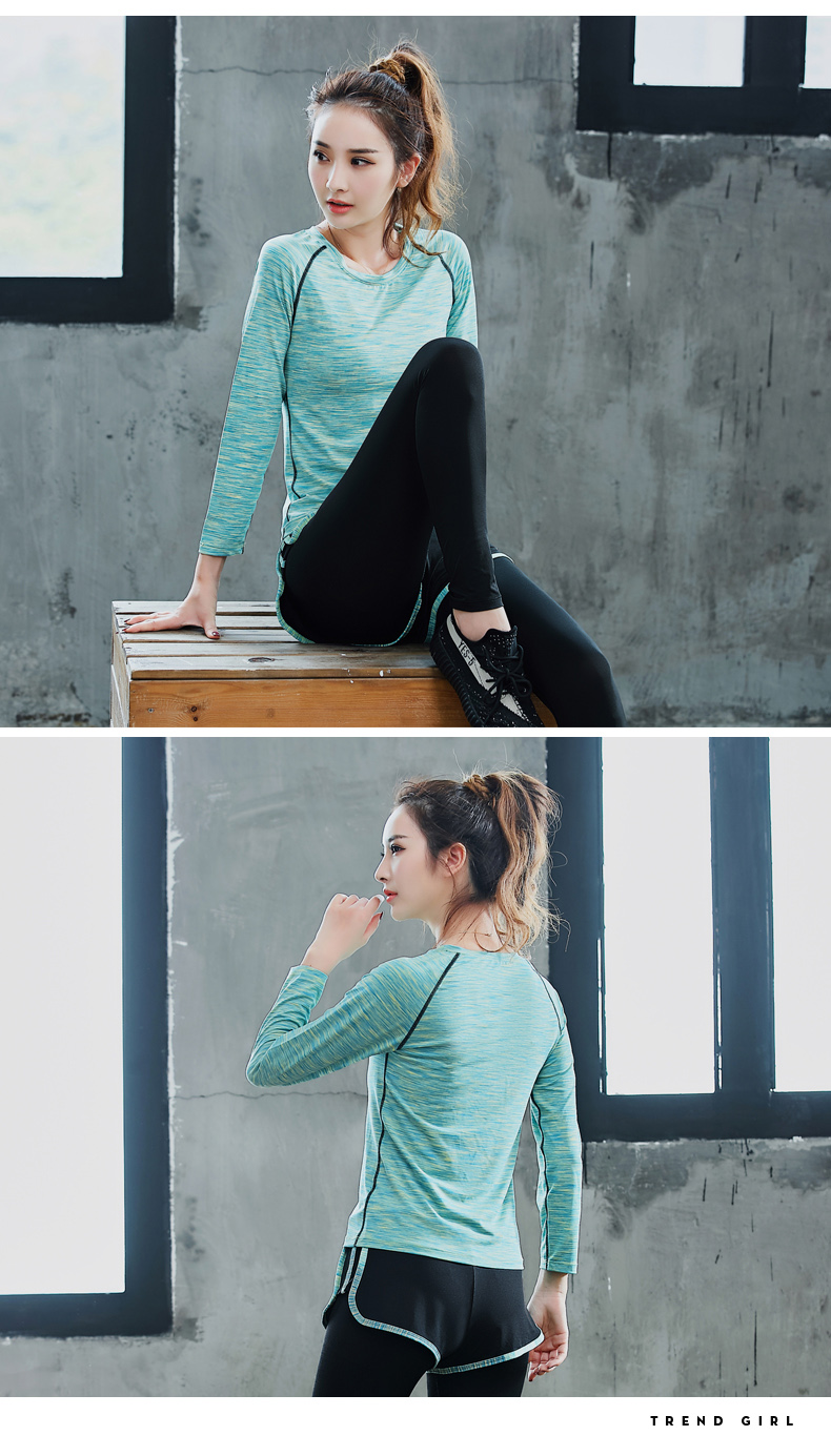 Tách quần áo Yoga mùa đông phù hợp với nữ giảm béo quần áo thể dục nữ chạy áo sơ mi yoga dài tay lỏng lẻo áo tập yoga