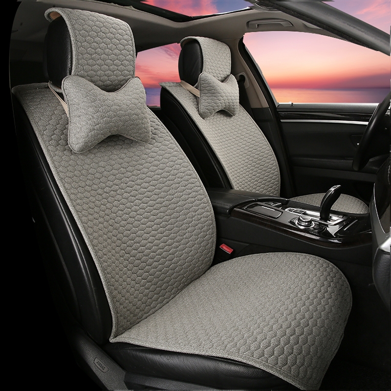 Car Cushions New Seasons Universal Main Driver Subcotton Linen Non-slip Warm Spring Summer Season Cushion Chair Cover Half Bag Seat Cover