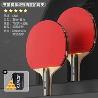 5-звездочный [уровень для начинающих] 2 ракетки с короткими ручками (6 мячей для настольного тенниса + оригинальная сумка для ракеток в комплекте)