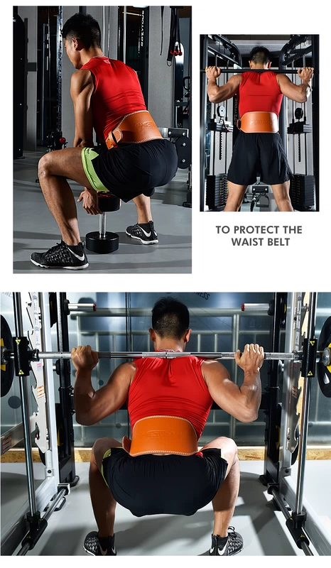 Schneider đai thể dục nam đai thể thao cử tạ bụng eo squat cứng kéo bảo vệ thiết bị nữ đào tạo da - Dụng cụ thể thao