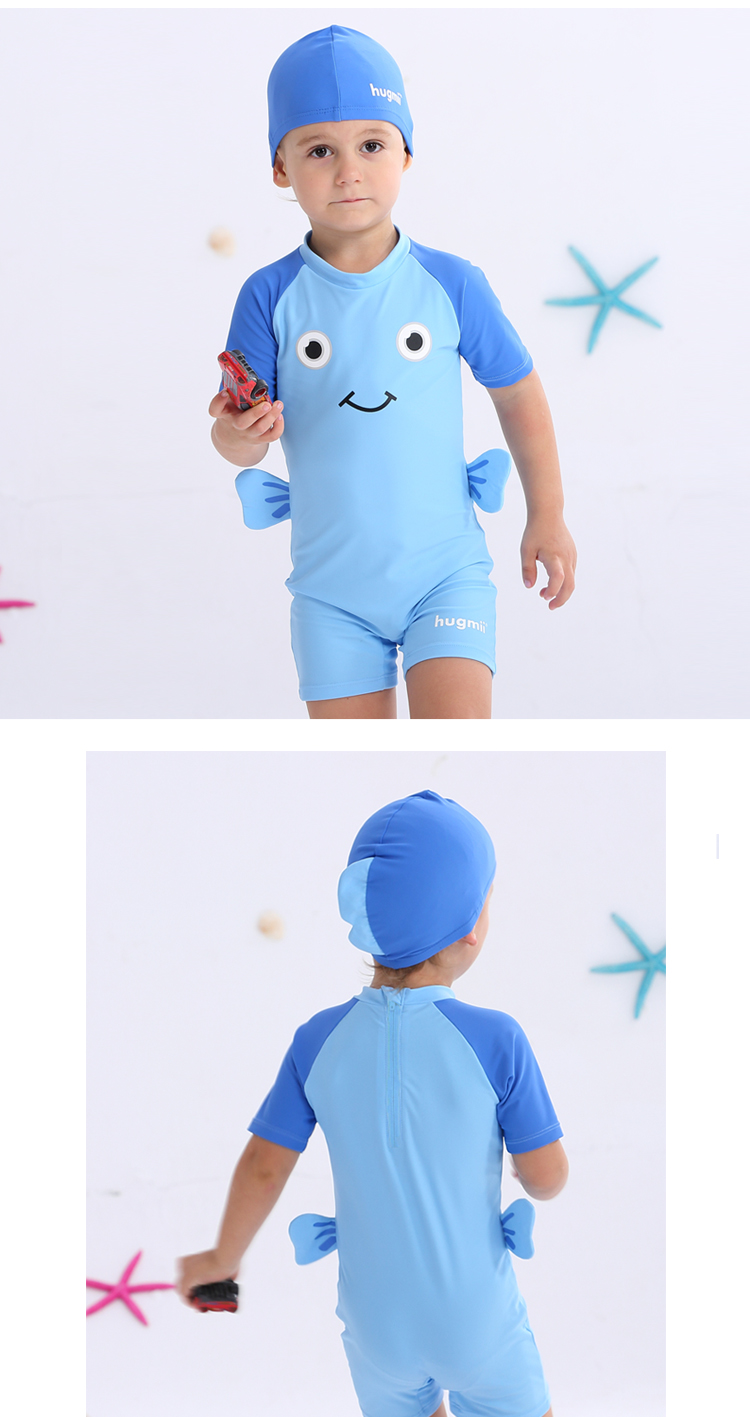 Hugmii trẻ em áo tắm một mảnh thế giới dưới nước dính liền với áo tắm hình ba chiều áo tắm cho trẻ em áo tắm do boi cho be