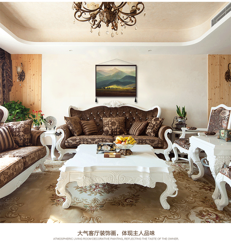 phòng khách Mỹ sơn trang trí bức tranh thảm tùy chỉnh biệt thự bối cảnh núi tấm thảm khổng lồ của châu Âu vẽ tay treo vải - Tapestry thảm treo tường hình cô gái	