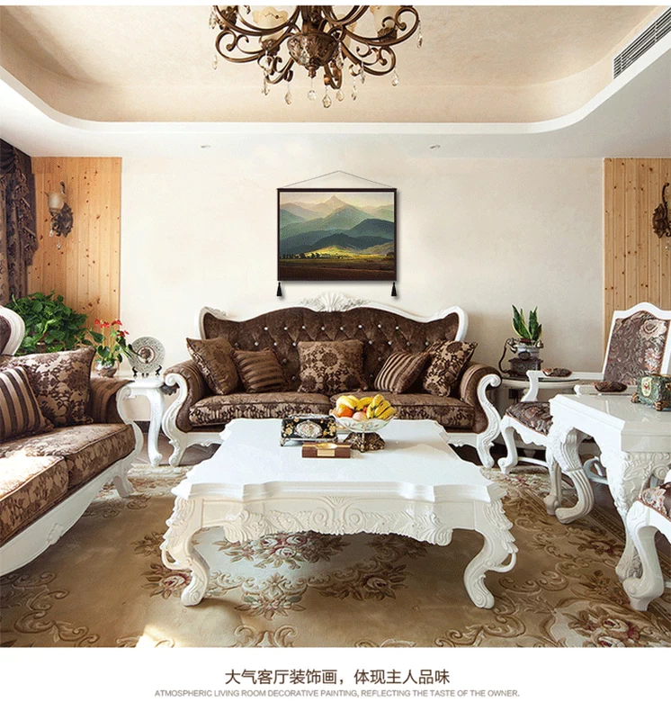phòng khách Mỹ sơn trang trí bức tranh thảm tùy chỉnh biệt thự bối cảnh núi tấm thảm khổng lồ của châu Âu vẽ tay treo vải - Tapestry thảm treo tường trang trí phòng ngủ