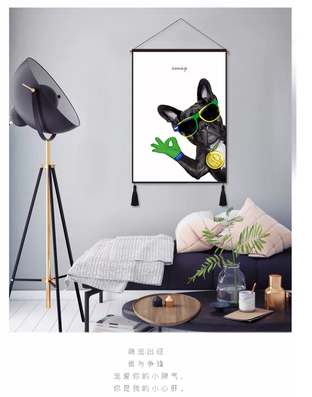 Meng con chó cưng động vật tấm thảm ấm áp của hiện đại phòng khách nhỏ gọn sofa bối cảnh sơn phòng ngủ cạnh giường ngủ bọc sáng tạo - Tapestry thảm treo tường hình cô gái	