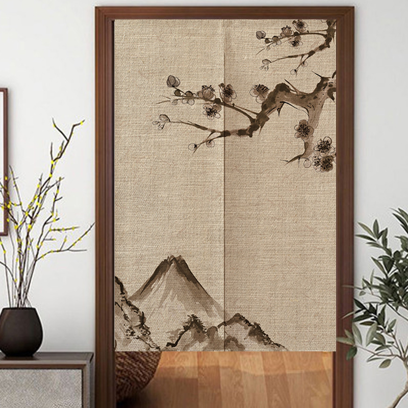 Chinese-Style Door Curtain Partition Curtain New Model No-Drill Kitchen Curtain Entryway Half Curtain Short Bedroom Home Bathroom Curtain