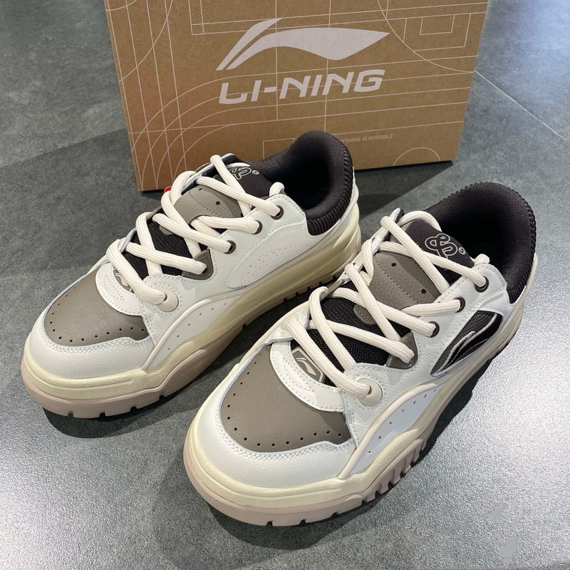 Li Ning Buou Sneakers Men's Shoes 2025 Winter New Thick-Soled Lightweight Shock-Absorbing Casual Shoes Sports Shoes Agcv463