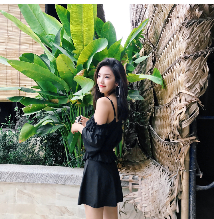 Áo tắm nữ 2018 mới bó sát sinh viên bảo thủ ngực nhỏ tụ tập gợi cảm nhỏ nhắn tươi tắn kiểu váy liền thân thon gọn - Bộ đồ bơi One Piece áo tắm 1 mảnh