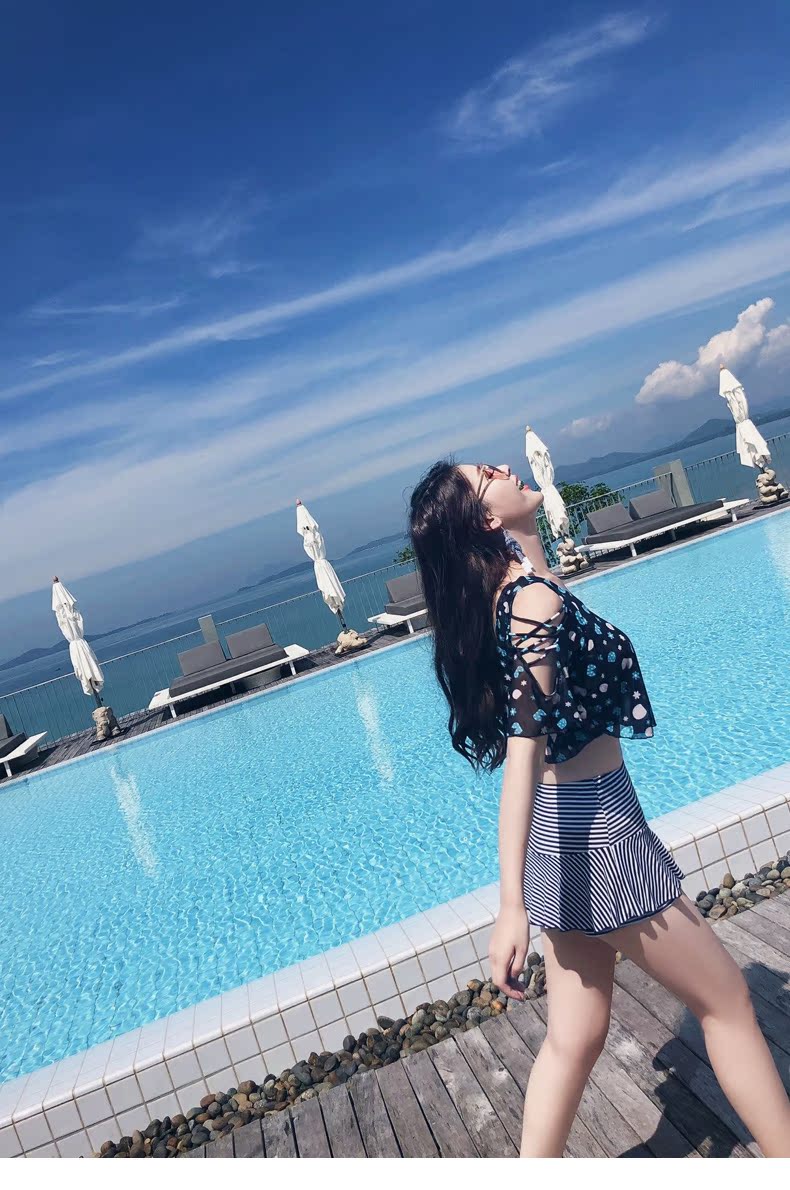 Áo tắm nữ 2018 thời trang mới gợi cảm che bụng thon gọn tập hợp size lớn mập mạp tụ tập bơi suối nước nóng bảo thủ - Bộ đồ bơi hai mảnh đồ bơi 2 mảnh bé gái