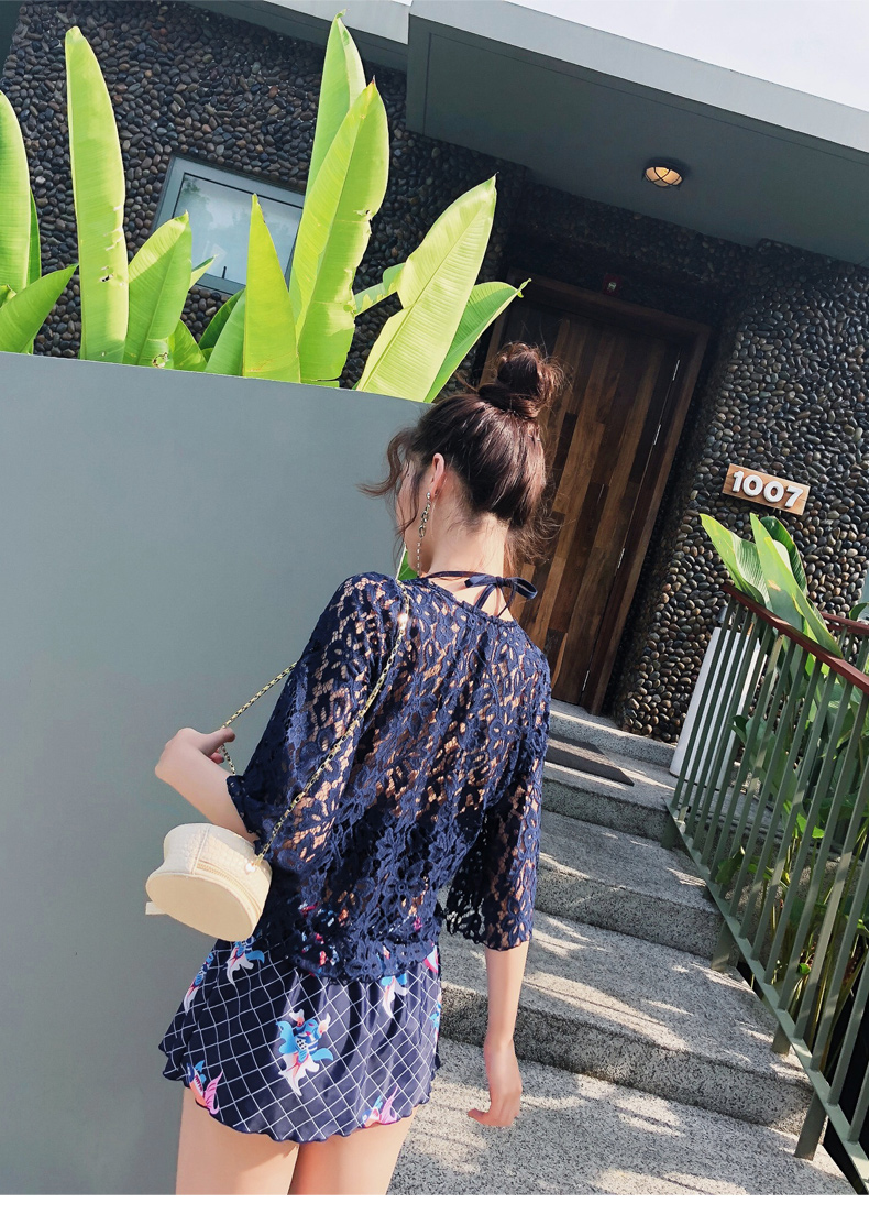 Bikini nhỏ ngực áo tắm ba mảnh nữ nóng bỏng gợi cảm kích thước lớn béo mm che bụng thon gọn tập bơi - Bộ đồ bơi hai mảnh bộ đồ bơi nữ 2 mảnh	