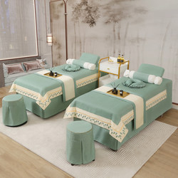 Beauty salon four-piece set, high-end light luxury massage bed sheet, bed cover, beauty salon four-piece set, universal for all seasons